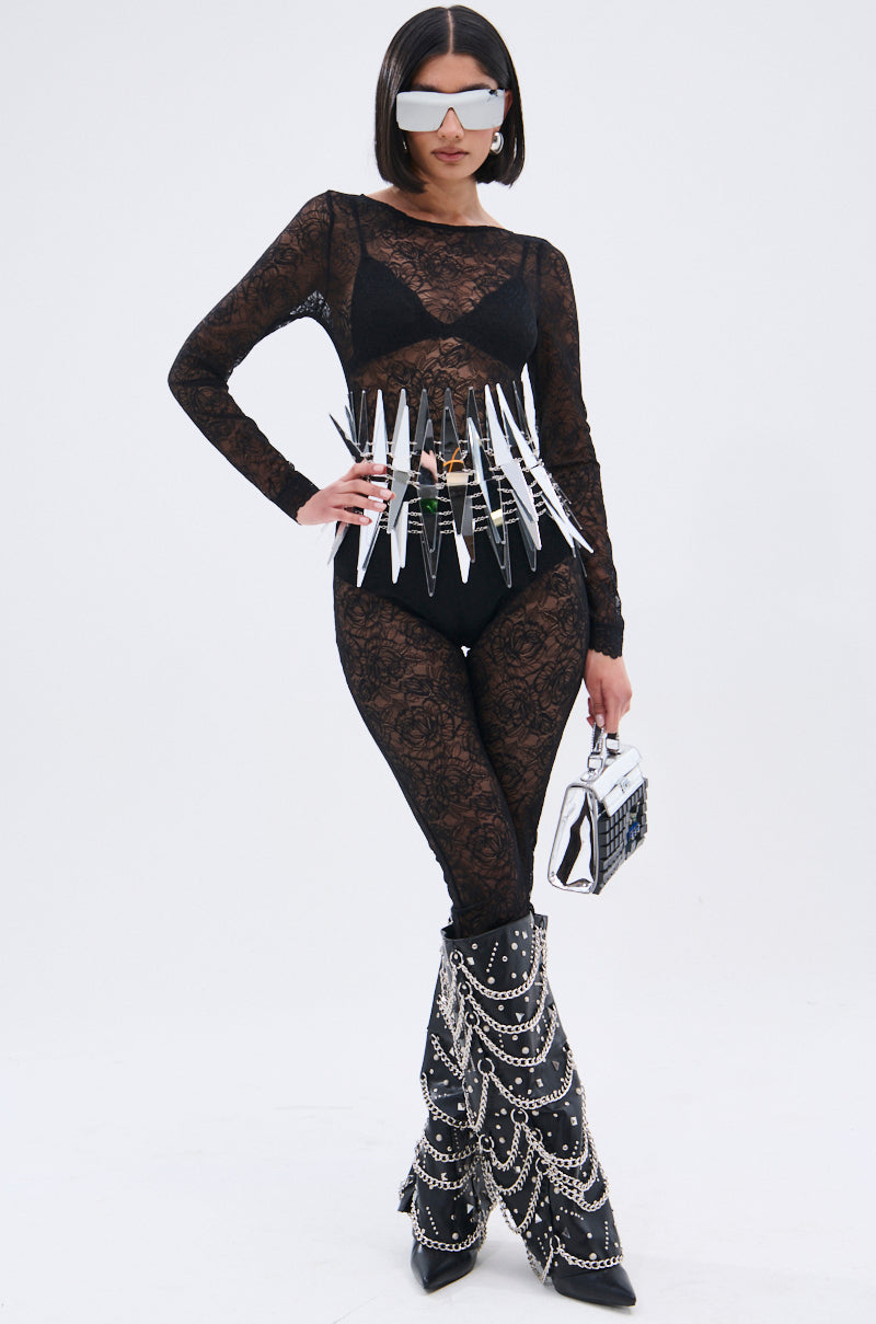 ONLY IF THERE'S BOTTLE SERVICE LACE JUMPSUIT