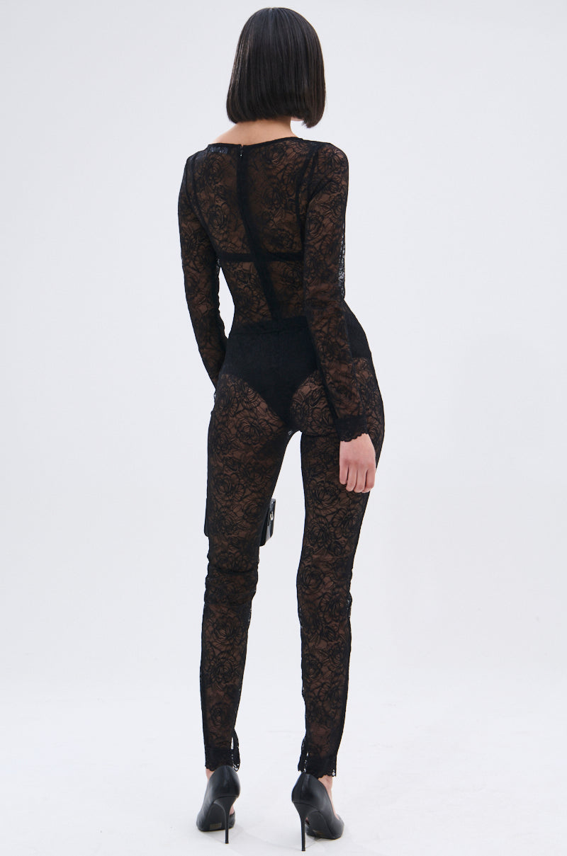 ONLY IF THERE'S BOTTLE SERVICE LACE JUMPSUIT