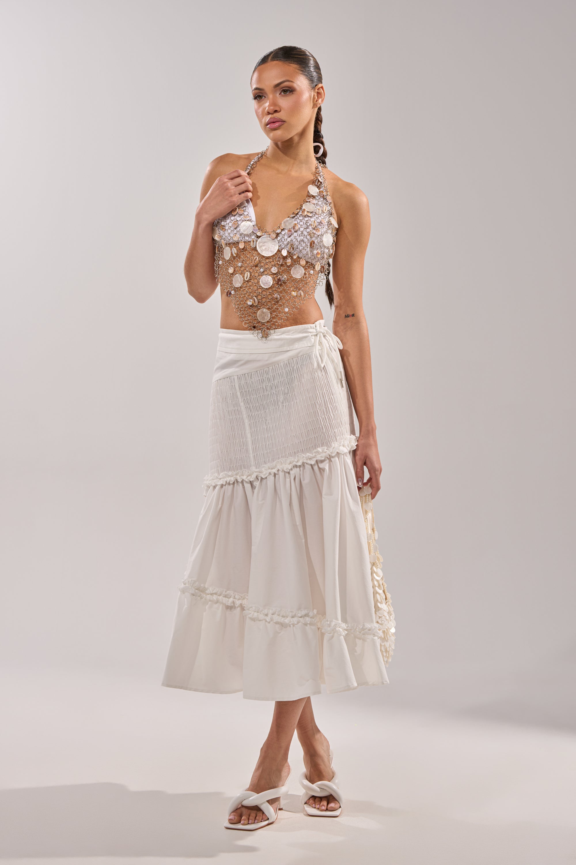 SALLY SELLS SEASHELLS CROCHET HALTER TOP