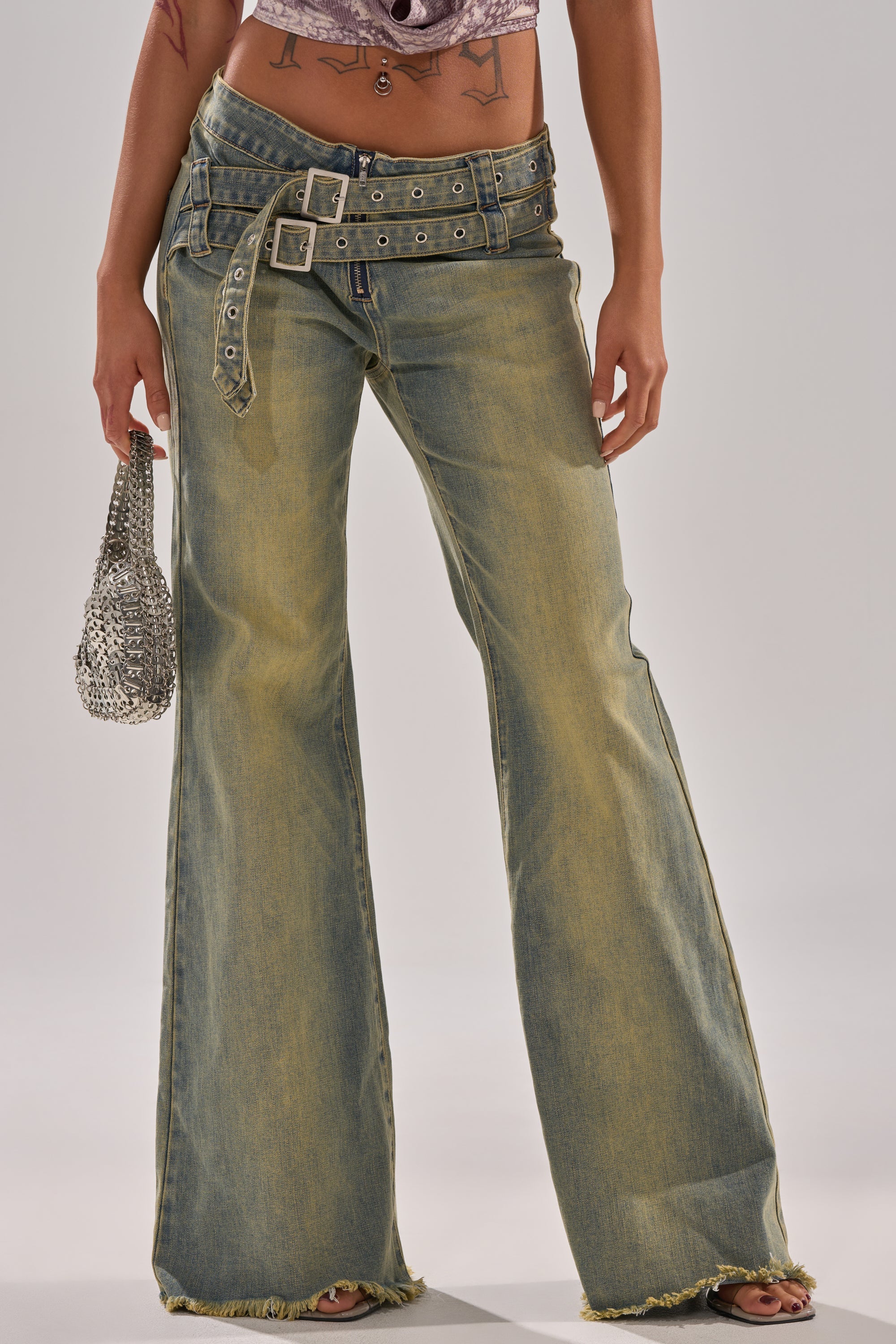 JUST LIKE THAT STRAIGHT-LEG DENIM WITH BUCKLE