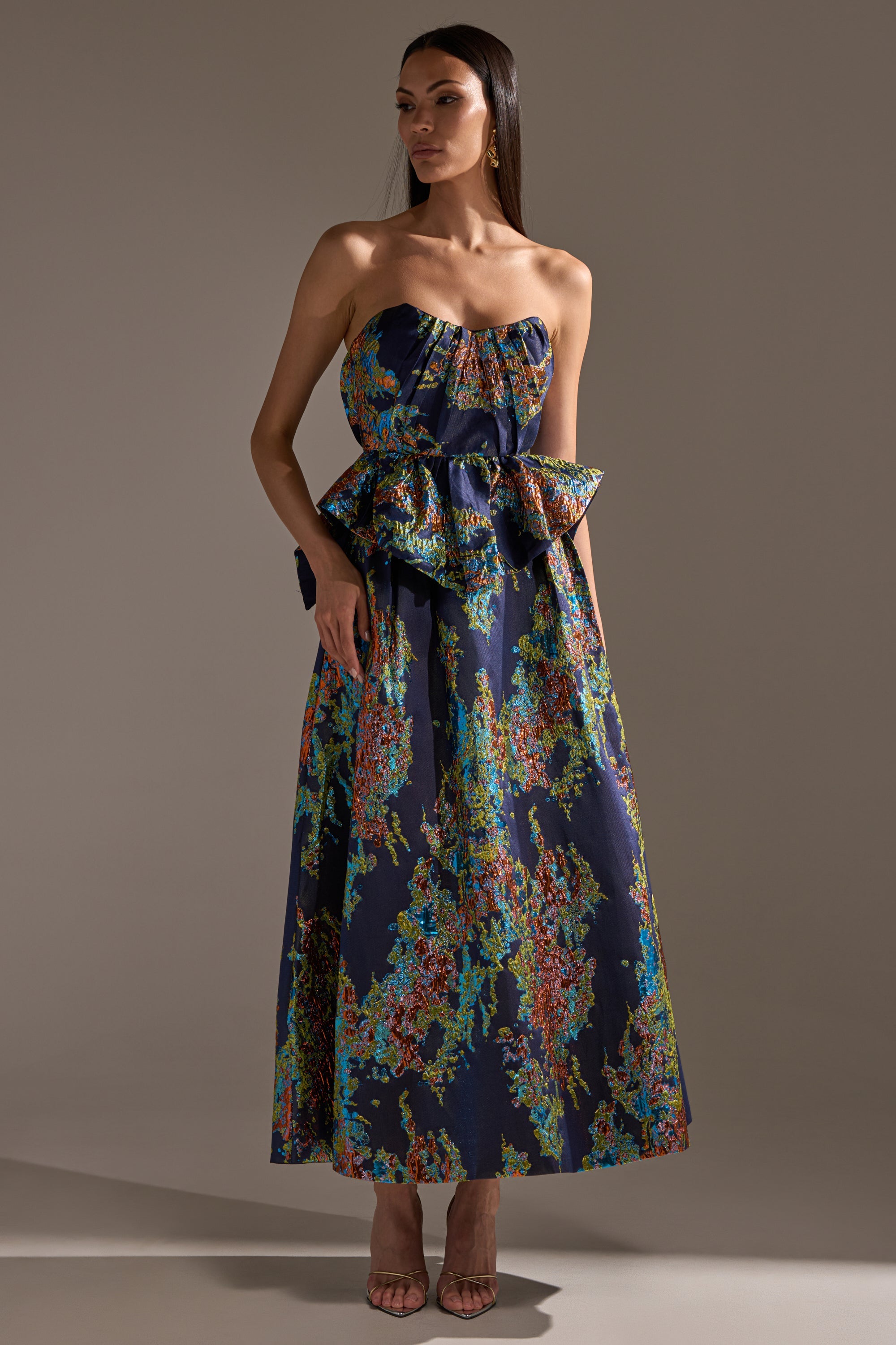 TRANSCENDENT FLORAL BROCADE CORSET TOP