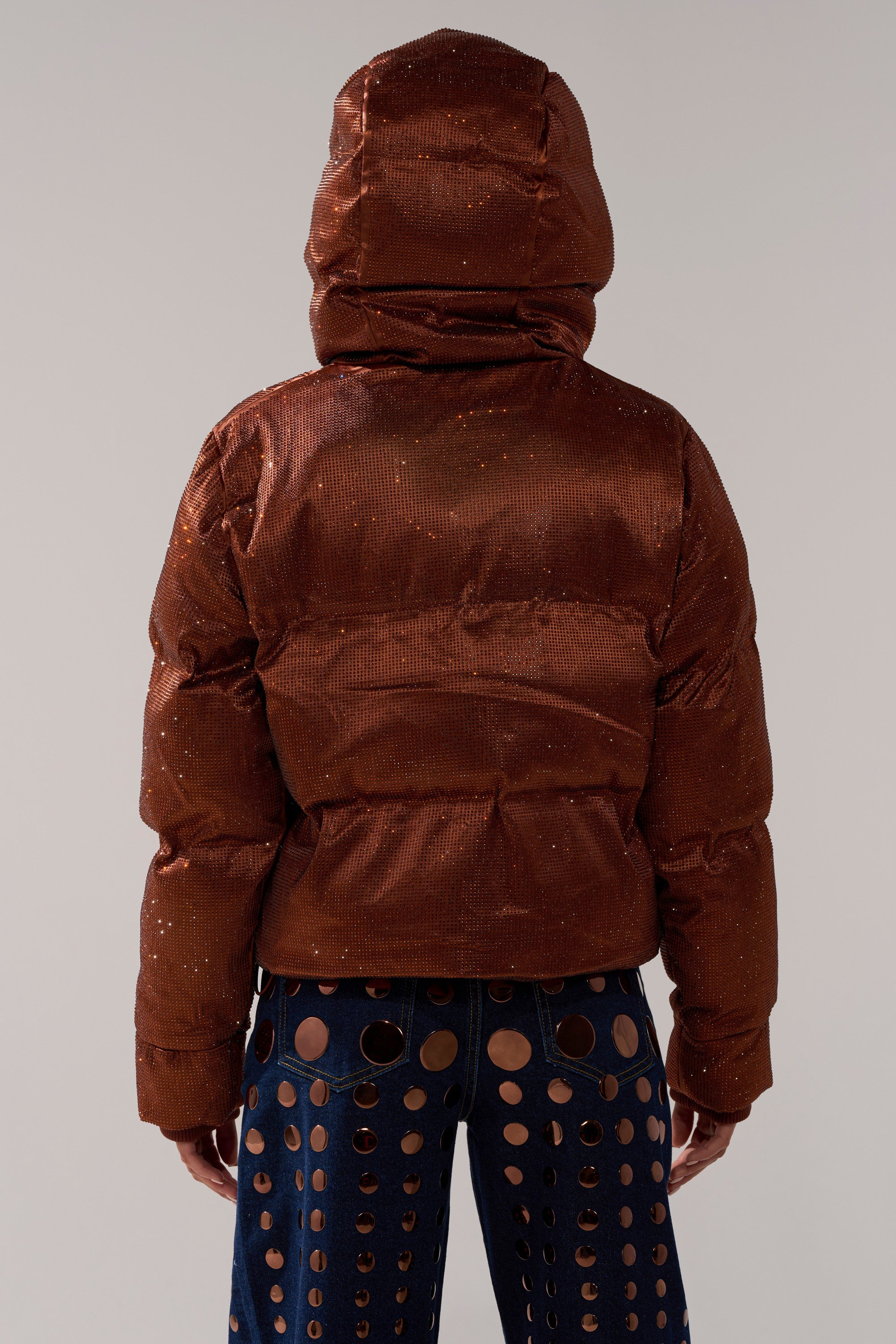 FAYE RHINESTONE PUFFER IN COPPER
