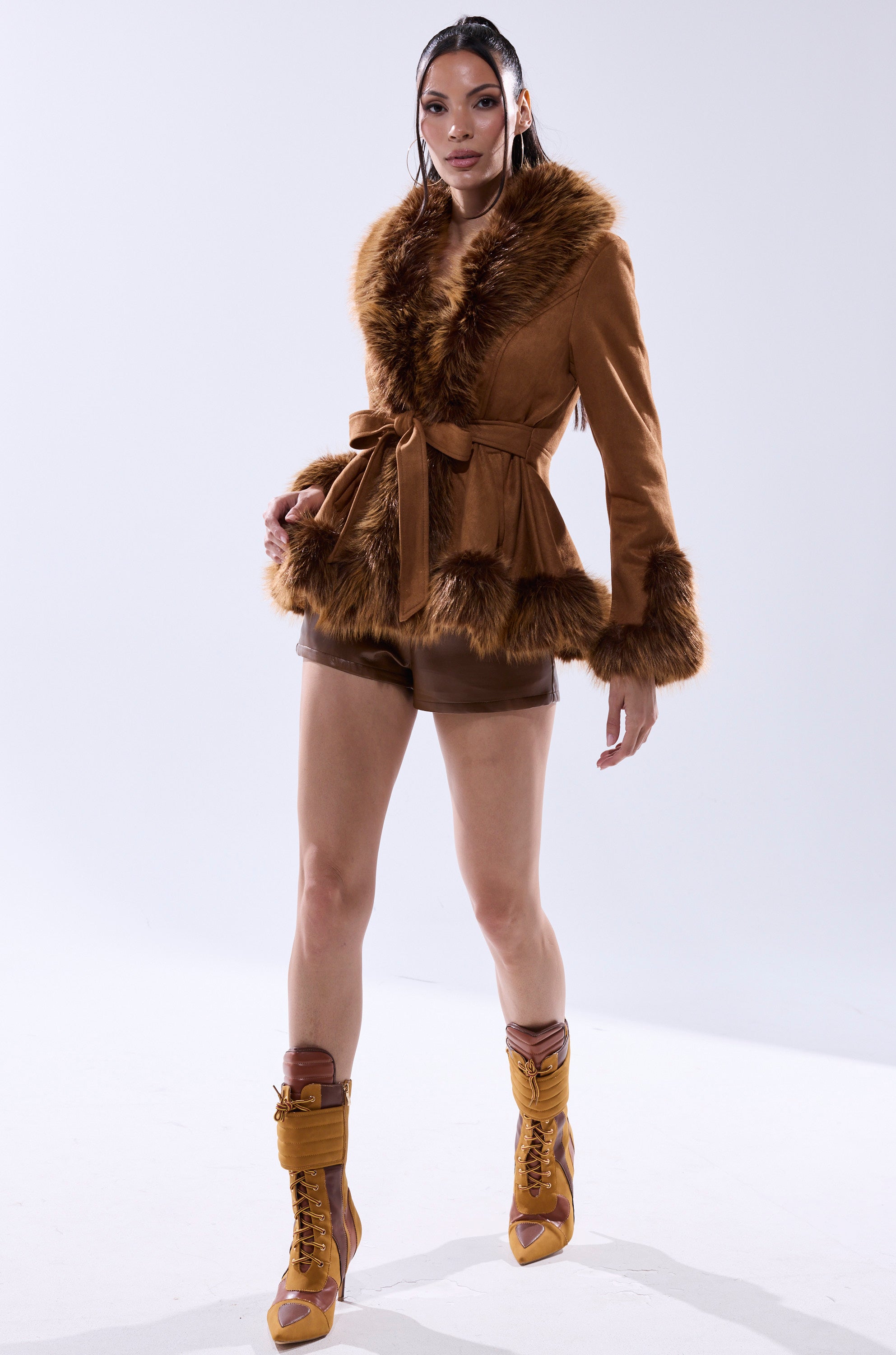 SUEDE KENZY FUR TRIM MOTO