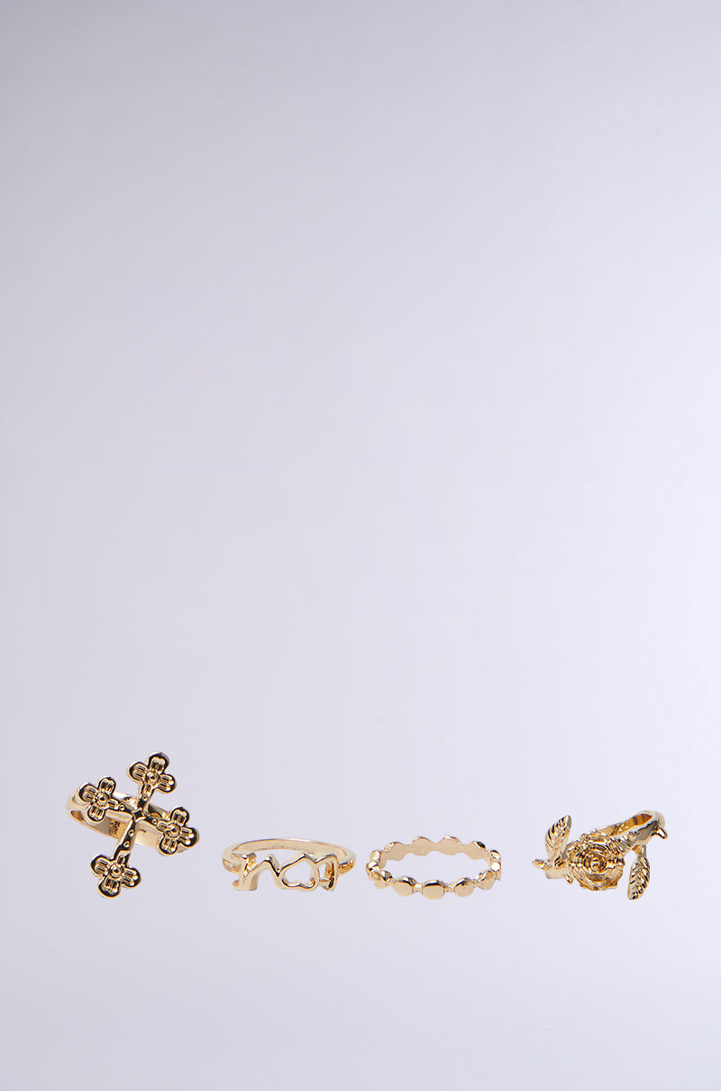CROSS YOUR HEART RING SET