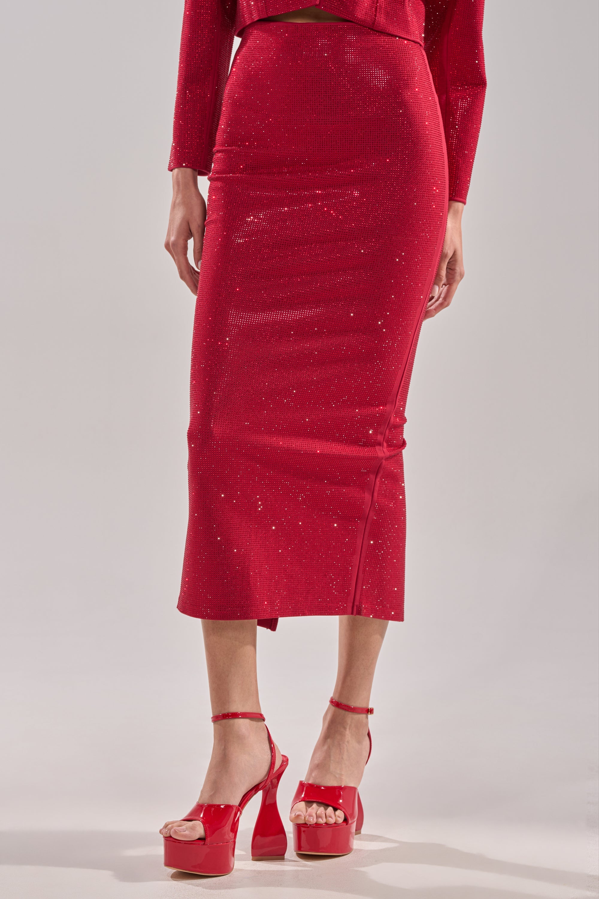 ICED OUT RHINESTONE MAXI SKIRT